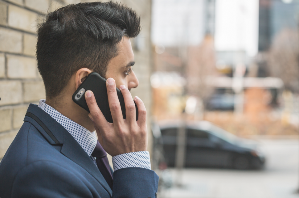 Businessman on phone call